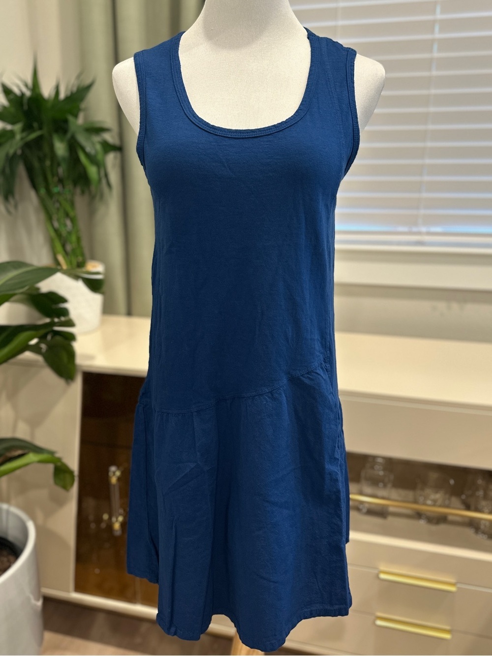 Amadi Anthropologie Blue Sleeveless Scoop Neck Knit Dress